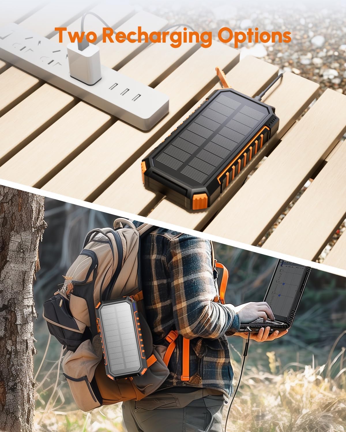 Hiluckey Solar Charger 27000mAh 3A Fast Charging