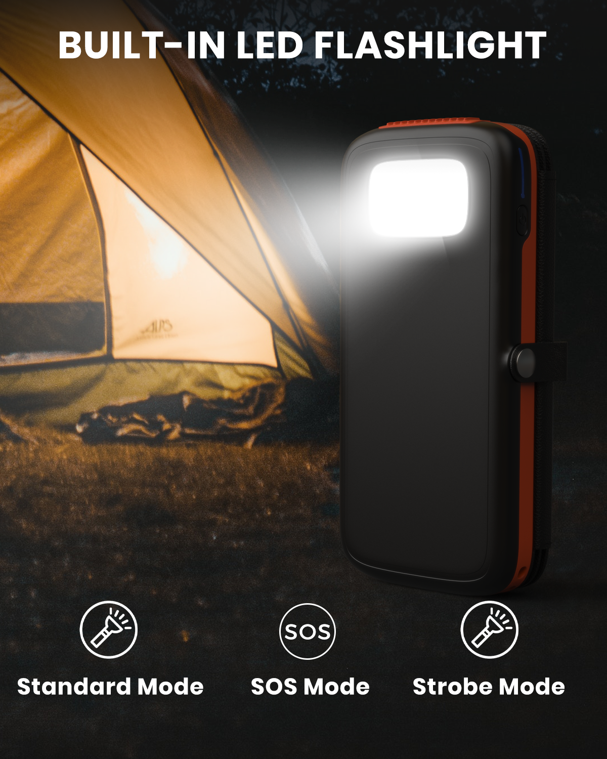 Hiluckey Solar Power Bank 10000mAh Built in 4 Panels 15W Fast Charging Solar Charger Outdoor Extenal Battery Pack for iPhone 15/15 Plus/15 Pro/15 Pro Max, iPhone 14/13 Series, Samsung Galaxy
