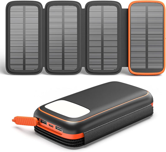 Wireless Solar Charger Power Bank 30000 mAh Orange