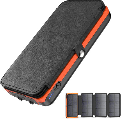 Hiluckey Solar Charger 27000mAh with 4 Solar Panels 3 USB Outputs Hiluckey Solar Charger 27000mAh with 4 Solar Panels 3 USB Outputs