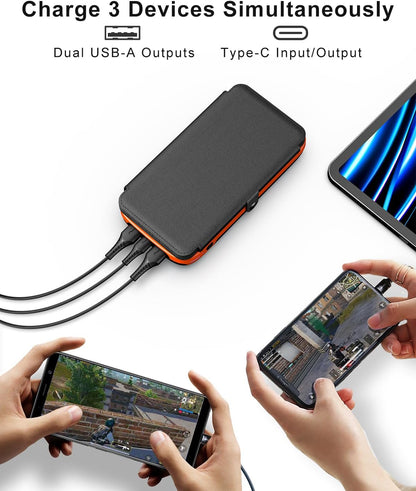 Hiluckey Solar Charger Power Bank 27000mAh with 4 Solar Panels